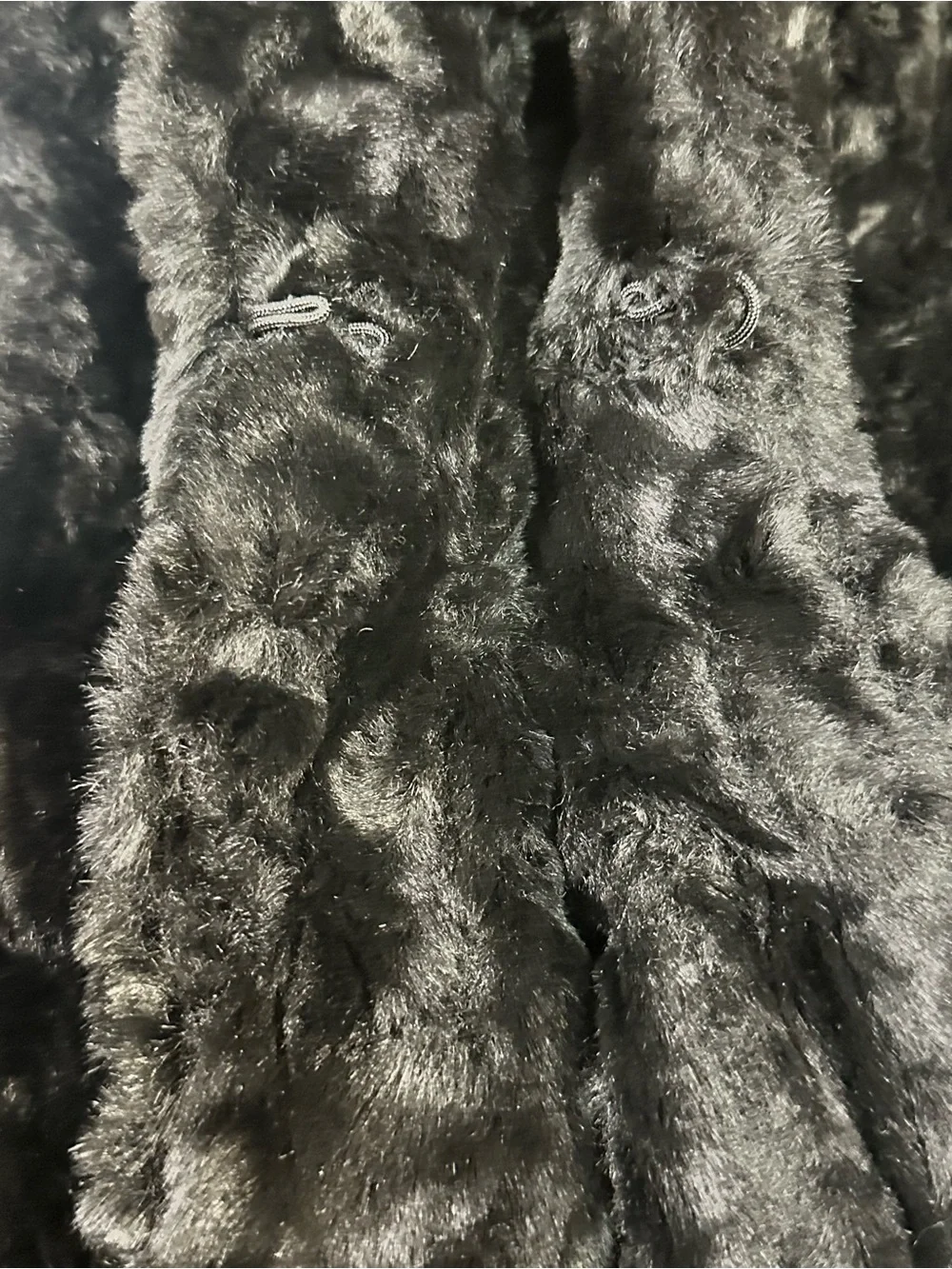Outdoor Edition Parkhurst Black Faux Fur Hook Front Vest Boho Glam Medium